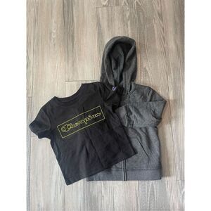 NWOT Champion T-shirt and zip up hoodie boys size 4